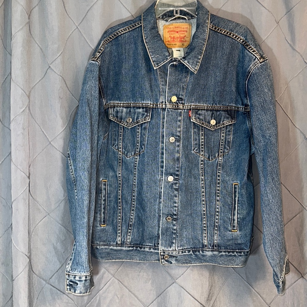 Levi's Jeans Vtg 1990s 70507-0389 Red Tab Denim Trucker Jean Jacket Size (XL)
